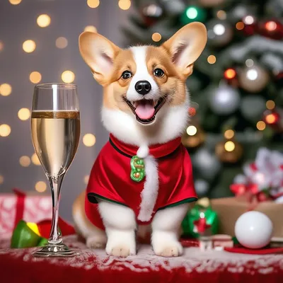 Новый Год собаки стоковое фото. изображение насчитывающей портрет -  132157664