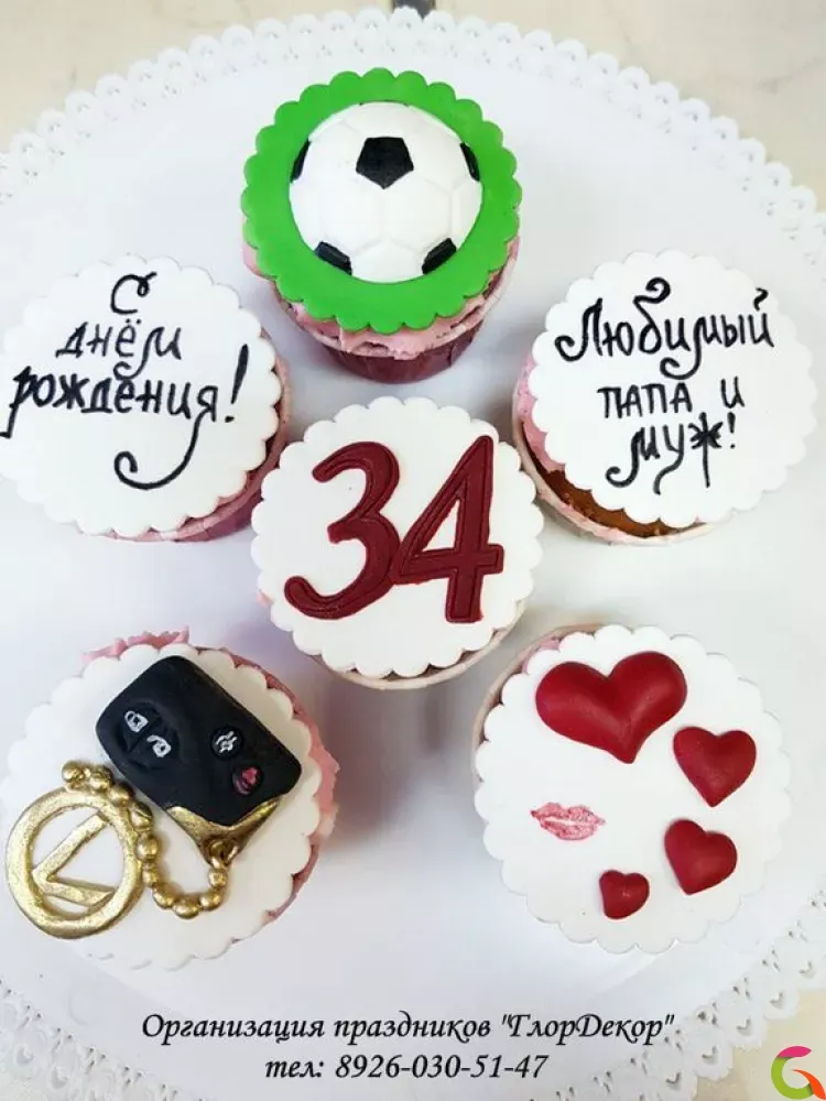 Сердце С Днем Рождения Картинки На Капкейки