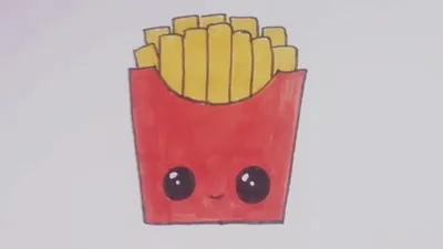 Как Нарисовать Картошку Фри Милые Быстрые Рисунки Каваи Картошка Фри  #KAWAII - YouTube