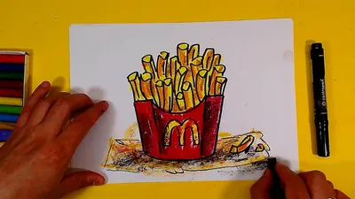 Как нарисовать КАРТОШКУ ФРИ / Развивающее видео урок рисования для детей -  YouTube