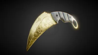 Karambit - Gold - 3D model by 3djon (@3djon) [dd58487]