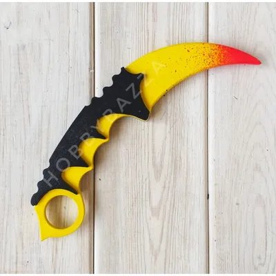 Нож Керамбит из CS GO, цвет желтый, купить в Москве и с доставкой по России
