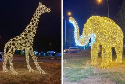 Светящиеся фигуры животных устанавливают в Харькове