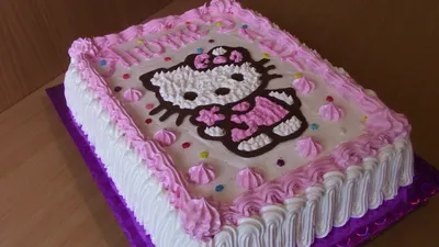 Торт Хелло Китти Hello Kitty Кремовый торт для детей Cake Hello Kitty -  YouTube