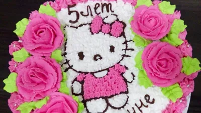 Торт «Hello Kitty в костюме рокера» категории торты «Hello Kitty»
