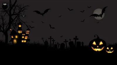 Скачать обои Halloween, Хэллоуин, Дом в разрешении 1600x900 на рабочий стол