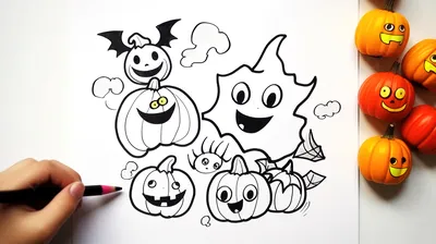 рисунок Хэллоуин мультфильм набор рисунков PNG , рисунок автомобиля,  мультфильм рисунок, Хэллоуин рисунок PNG картинки и пнг рисунок для  бесплатной загрузки