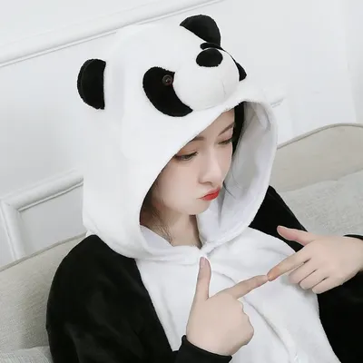 кигуруми для взрослого Пижама флисовая в виде панды, комбинезон-Кигуруми  для взрослых с рисунком животных, цельный пижамный комплект, одежда для  сна, зимний костюм для косплея, Рождество | AliExpress