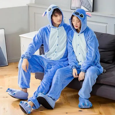 Kigurumi Stitch Adults Animal Onesies Winter Women Pajamas Jumpsuit Boy  Couple Costume Cosplay Flannel Cartoon Sleepwear Pyjamas | Fruugo NO