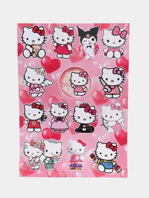 Наклейки Hello Kitty (Хелло Китти), А4 купить по цене 149 ₽ в  интернет-магазине KazanExpress