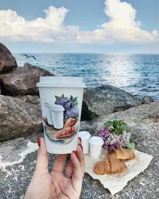 Кофе море цветы - красивые фото