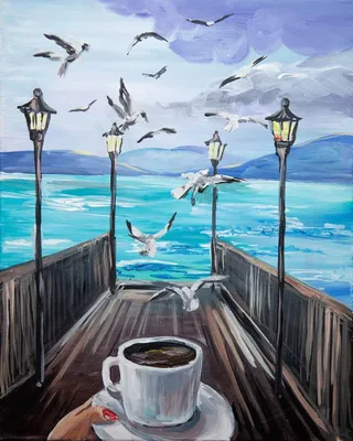Кофе на море стоковое изображение. изображение насчитывающей ослабьте -  42675815