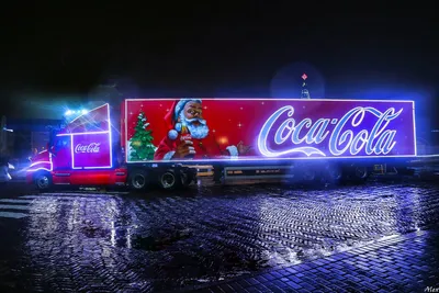 Плакат На Холсте Винтаж Coca-Cola Плакаты новый год грузовой автомобиль -  Напитки - Винтаж - безалкогольные напитки, Coca-