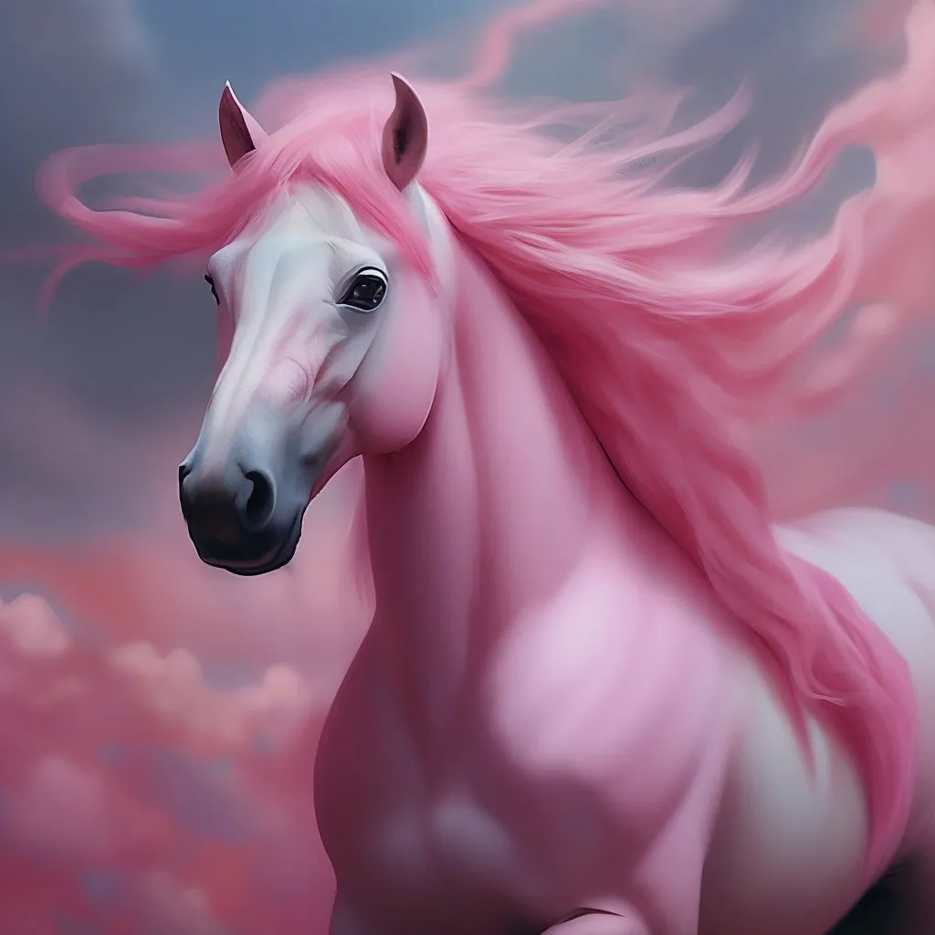 Конь с розовой гривой картина