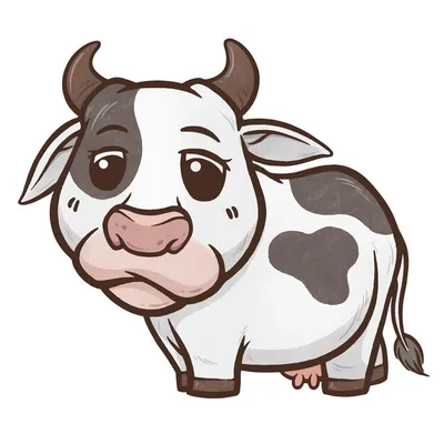 милый мультфильм корова генеративный помощник Иллюстрация штока -  иллюстрации насчитывающей холм, чокнуто: 273144164
