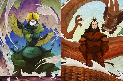 Новые официальные арты Киоши, Року, Аанга и Корры из настольной PRG игры  \"Avatar Legends\" ! | Пикабу