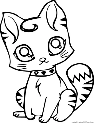 Картинка кошка аниме играется ❤ для срисовки