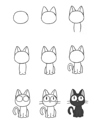 Кошки маленькие рисунки для срисовки (много фото) - drawpics.ru