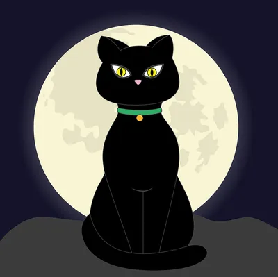 Кошка Полная Луна Ночь - Бесплатная векторная графика на Pixabay - Pixabay