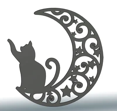Бесплатный OBJ файл Кошка на луне 🐾・Идея 3D-печати для скачивания・Cults