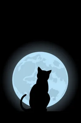 Плакат с надписью кошка и луна на ней | Премиум Фото