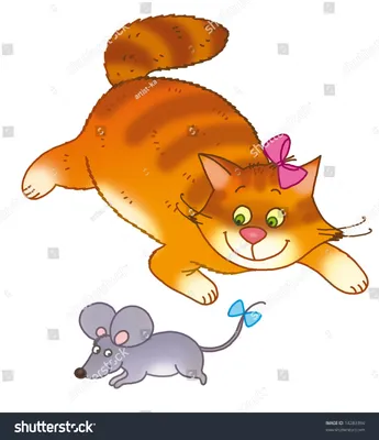 Рисунок кошка и мышка - 74 фото