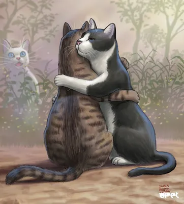 два милых кота лежат и обнимаются дома Стоковое Изображение - изображение  насчитывающей киски, млекопитающие: 215457499