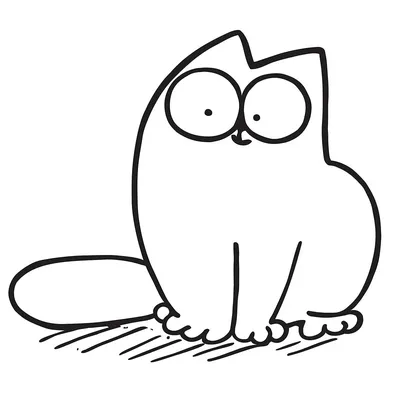 Простые рисунки котиков для срисовки. Скачать и распечатать