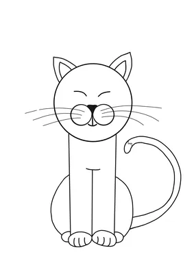 Мультяшный котик для срисовки» — создано в Шедевруме