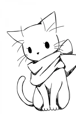 Милый котик рисунок карандашом - 64 фото