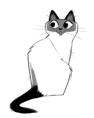 Легкие, милые рисунки и картинки котиков для срисовки