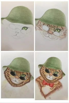 Изображения котов для срисовки, копирования. Более 100 картинок!