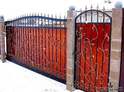Купить кованые ворота с калиткой под ключ в Москве по низкой цене от 8500  руб