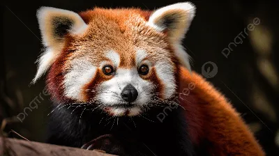 портрет красной панды. Красная панда-айлурус фулгенс жует бамбуковые  листья. красивая меньшая панда в среде обитания. прелестный Стоковое Фото -  изображение насчитывающей библиографии, среда: 270902146