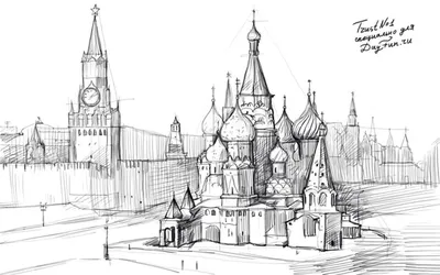 Как нарисовать Кремль карандашом на бумаге | Рисунки, Рисунок города,  Архитектурные эскизы
