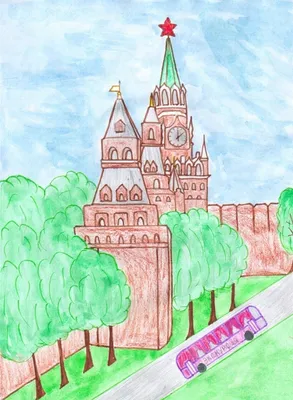 Как нарисовать Кремль 🚩 как нарисовать спасскую башню 🚩 Рисование