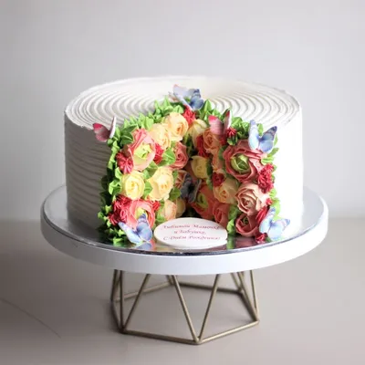 Торт Кремовые Цветы 1583 – Мастерская Ольги Лакомки | Торты на заказ |  Сладкий стол