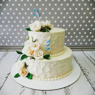 Торт “Кремовый свадебный торт” Арт. 00786 | Торты на заказ в Новосибирске  \"ElCremo\"