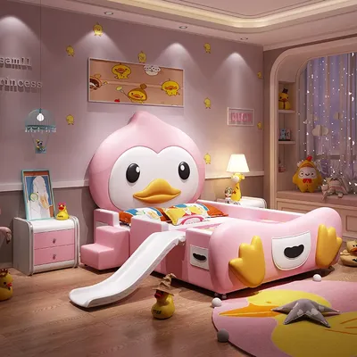 Детская кровать принцесса кровать девочка Мечта Замок с поручнем мультяшная  кровать детская комната мебель комбинированный набор | AliExpress
