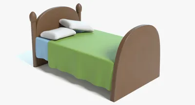 Мультфильм кровать 3D Модель $5 - .3ds .blend .dae .fbx .obj - Free3D