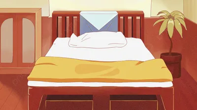 Мультяшный рисованной кровати фон в отеле, мультфильм, Ручной росписью,  Спальня фон картинки и Фото для бесплатной загрузки