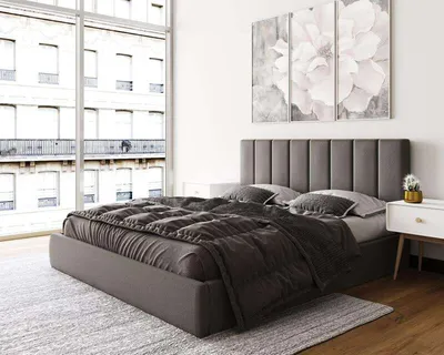 Двуспальная кровать Napoli-4 438.7016 BRAVO Dark Grey – купить в  интернет-магазине Мебель-Москва