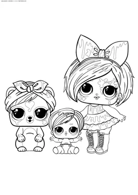 Раскраска Кукла лол мисс бэби блестки | Раскраски для детей печать онлайн