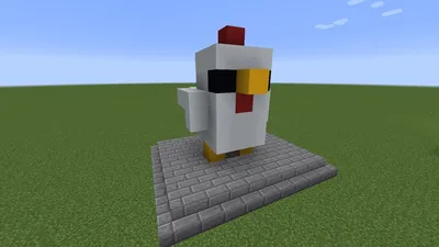 Курица из майнкрафта с красной …» — создано в Шедевруме