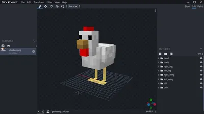 Модель курицы Minecraft оснащена 3D Модель $19 - .max .fbx .obj - Free3D