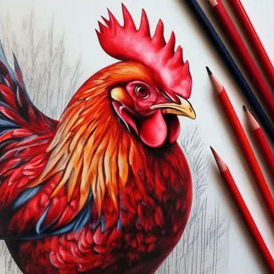 Как нарисовать курицу карандашом | Разукрашка | Дзен