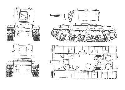 KV-2 Blueprint - Download free blueprint for 3D modeling