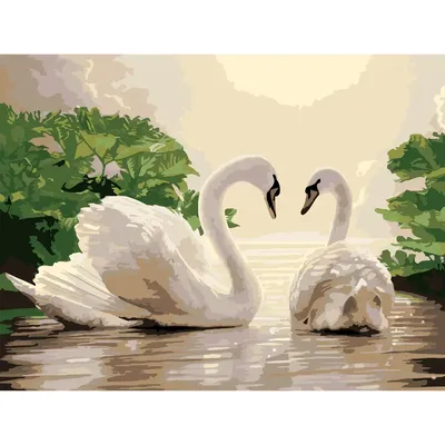 Картина \"Лебеди на пруду\" 30х40 см (2011385) - Купить по цене от 260.00  руб. | Интернет магазин SIMA-LAND.RU