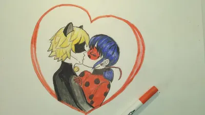 Поцелуй Леди Баг и Супер Кота как нарисовать/How to draw a kiss from Lady  Bug and Super Cat - YouTube