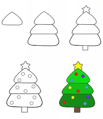 Как ребенку легко нарисовать новогоднюю елку. 10 разных вариантов |  Risovashki.TV - Дети и Родители | Дзен